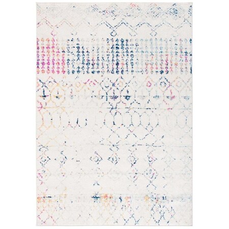 Safavieh 4 x 6 ft. Tulum 200 Power Loomed Rectangle RugIvory & Blue 0.39 in. TUL229C-4